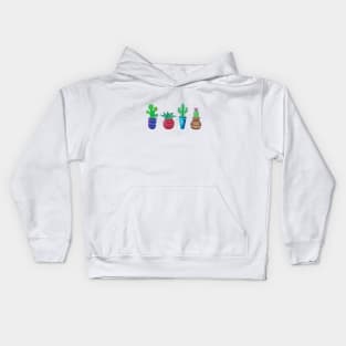 Gouache Cacti pots Kids Hoodie